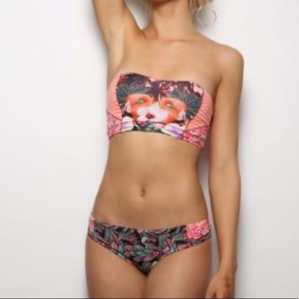 Maaji Flamingo strapless bandeau Harbor bikini top